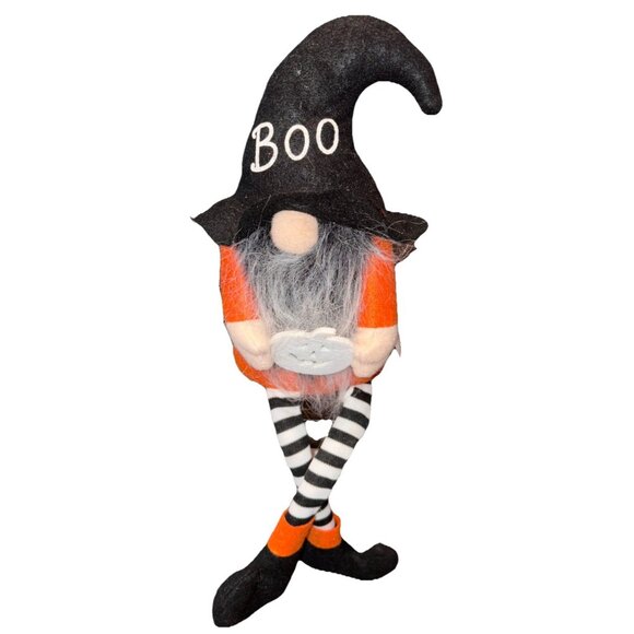 Boo Witch Gnome Shelf Sitter Doll Fall Decor 14" Halloween Pumpkin Fall - Picture 1 of 5